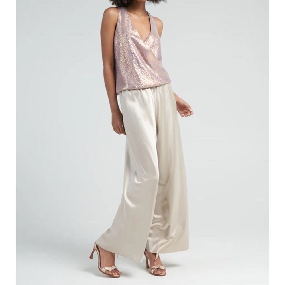 NWT Peter Cohen Metallic Chiffon Hitide Top Lilac Purple Women’s Size Small $850